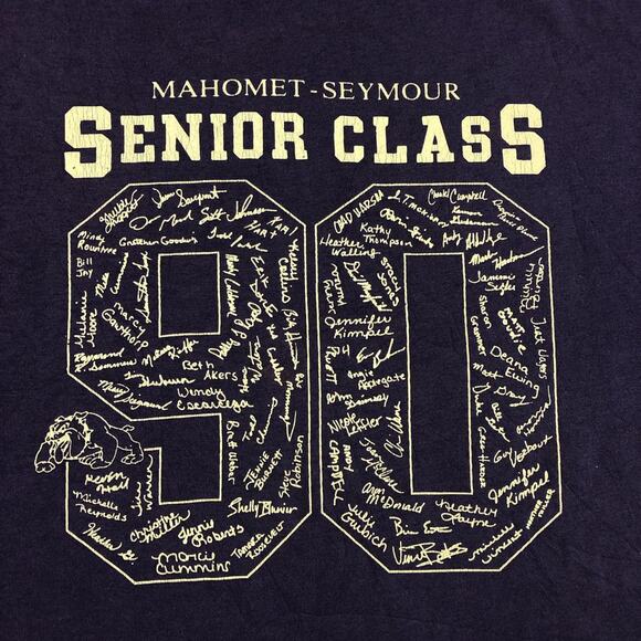 Vintage Purple Mahomet-Seymour Class Of 1990 Graphic Tee - Picture 4 of 6